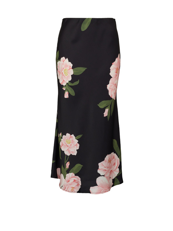 Orsay Schwarzer Damen Midirock mit Blumenmuster ORSAY