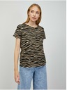 Orsay Beige-schwarzes T-Shirt mit Tiermuster ORSAY