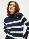 Orsay Weiß-blauer gestreifter Damen Pullover ORSAY