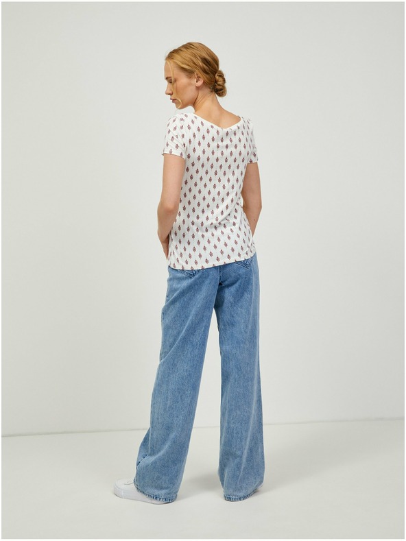 Orsay Rosa-cremefarbenes gemustertes T-Shirt ORSAY