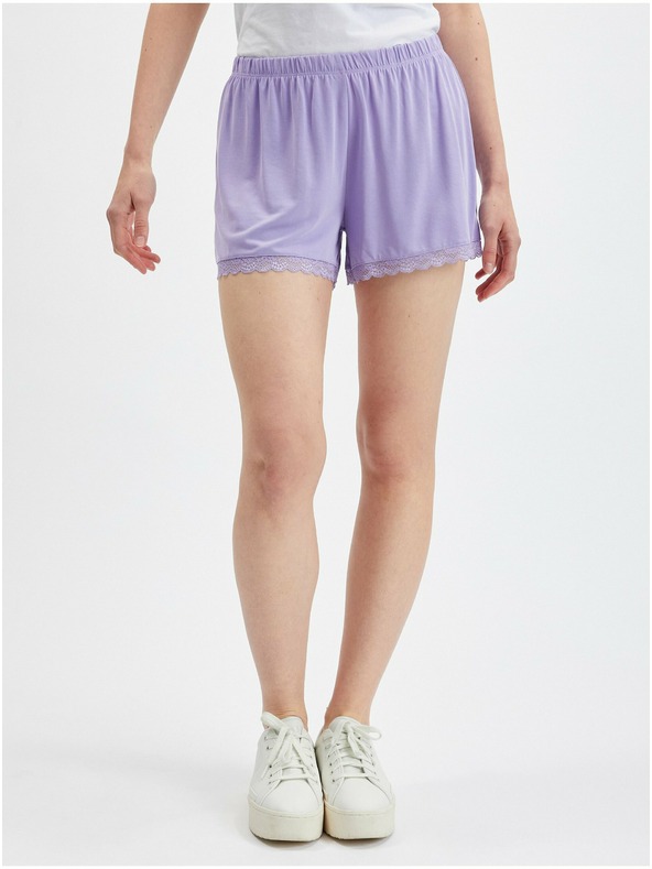 Orsay Hellviolette Damenshorts mit Spitze ORSAY