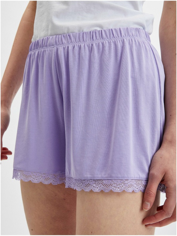Orsay Hellviolette Damenshorts mit Spitze ORSAY