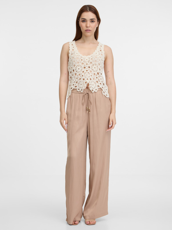 Orsay Beige weite Damenhose ORSAY