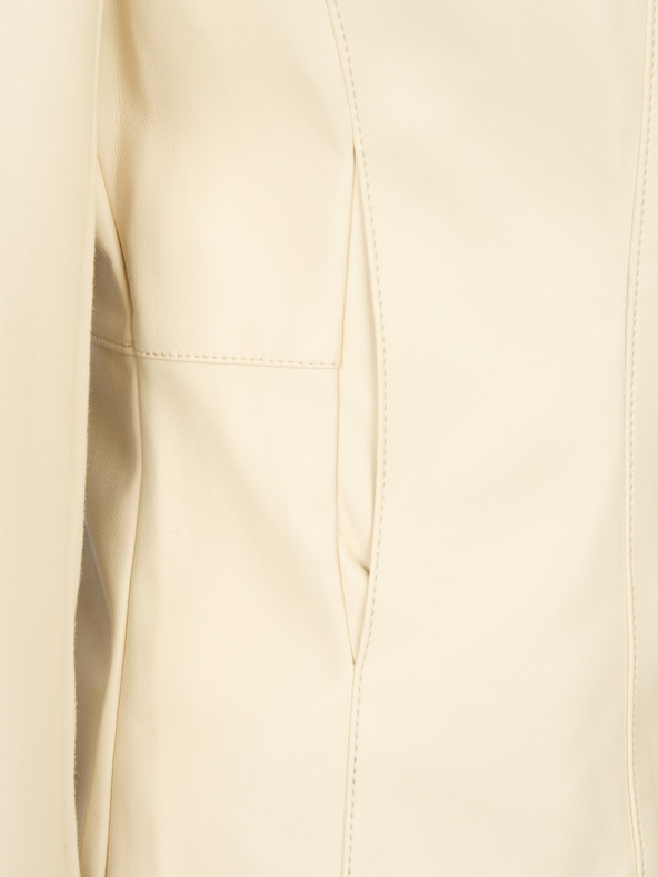 Orsay Cremefarbene Damen-Lederjacke ORSAY