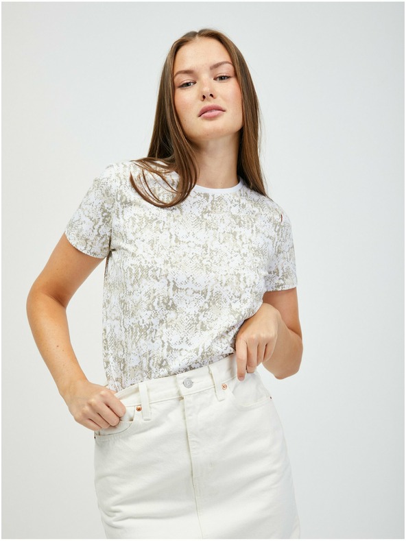 Orsay Weiß-beiges T-Shirt mit Tiermuster ORSAY