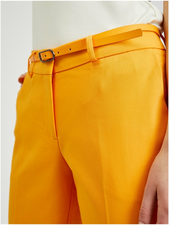 Orsay Orangefarbene Damen-Cropped-Hose mit Gürtel ORSAY
