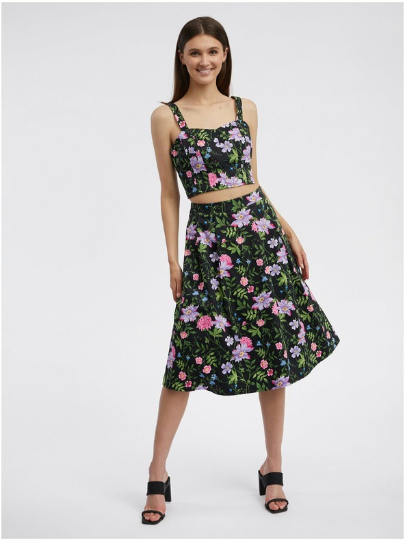 Orsay Schwarzer geblümter Damenrock ORSAY