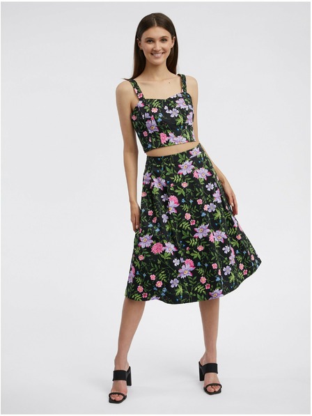 Orsay Schwarzer geblümter Damenrock ORSAY