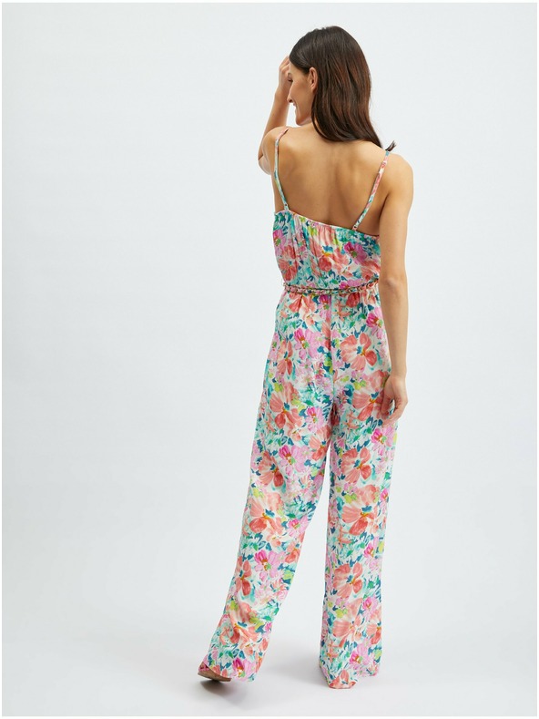 Orsay Rosa und cremefarbener Damen-Jumpsuit mit Blumenmuster ORSAY
