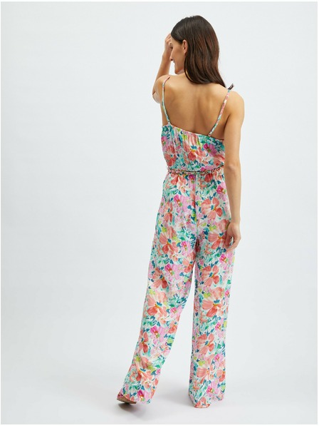 Orsay Rosa und cremefarbener Damen-Jumpsuit mit Blumenmuster ORSAY