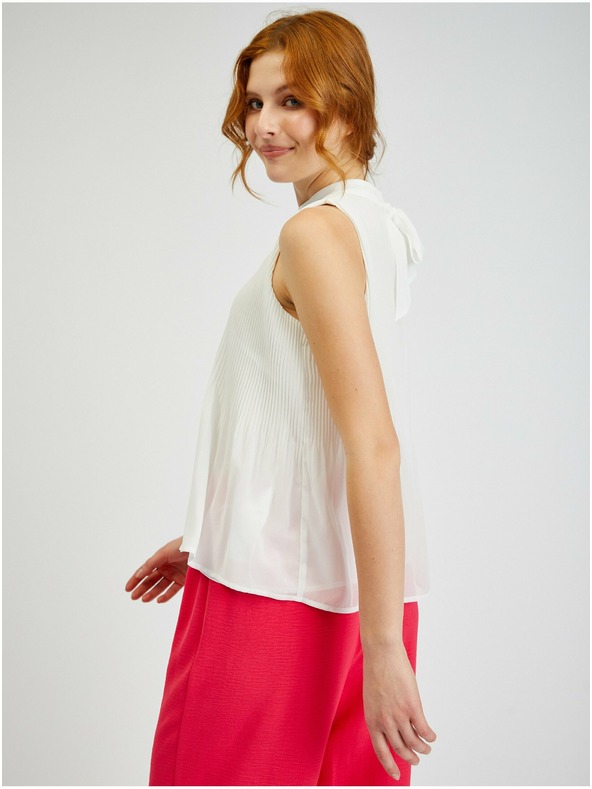 Orsay Weiße Damen-Faltenbluse ORSAY