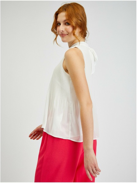 Orsay Weiße Damen-Faltenbluse ORSAY