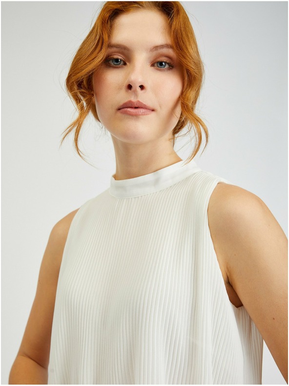 Orsay Weiße Damen-Faltenbluse ORSAY