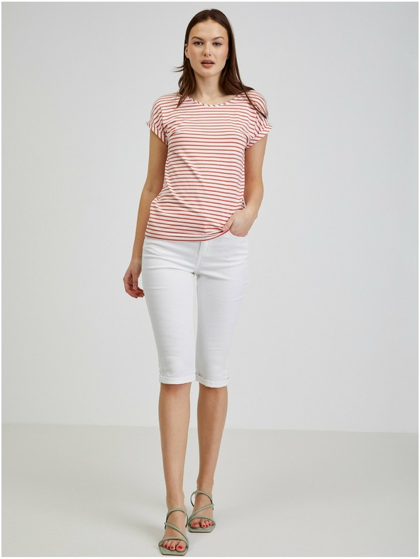 Orsay Rot-weiß gestreiftes Damen T-Shirt ORSAY