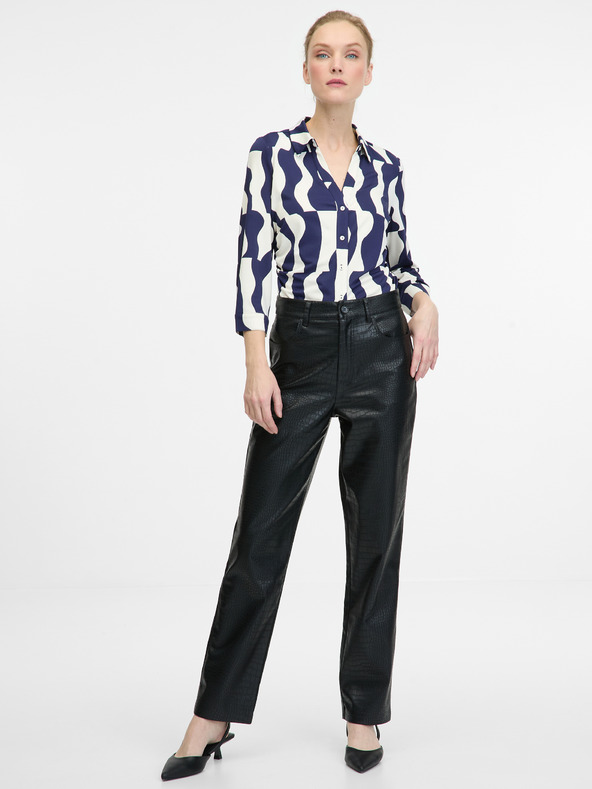 Orsay Dunkelblaue Damenbluse mit Kragen ORSAY