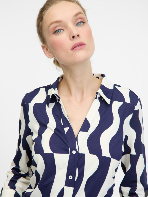 Orsay Dunkelblaue Damenbluse mit Kragen ORSAY