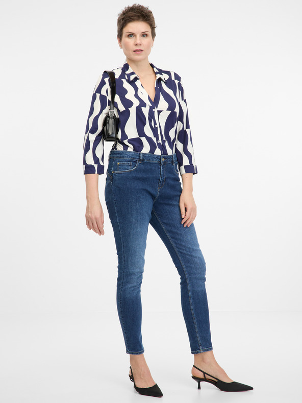 Orsay Dunkelblaue Damenbluse mit Kragen ORSAY