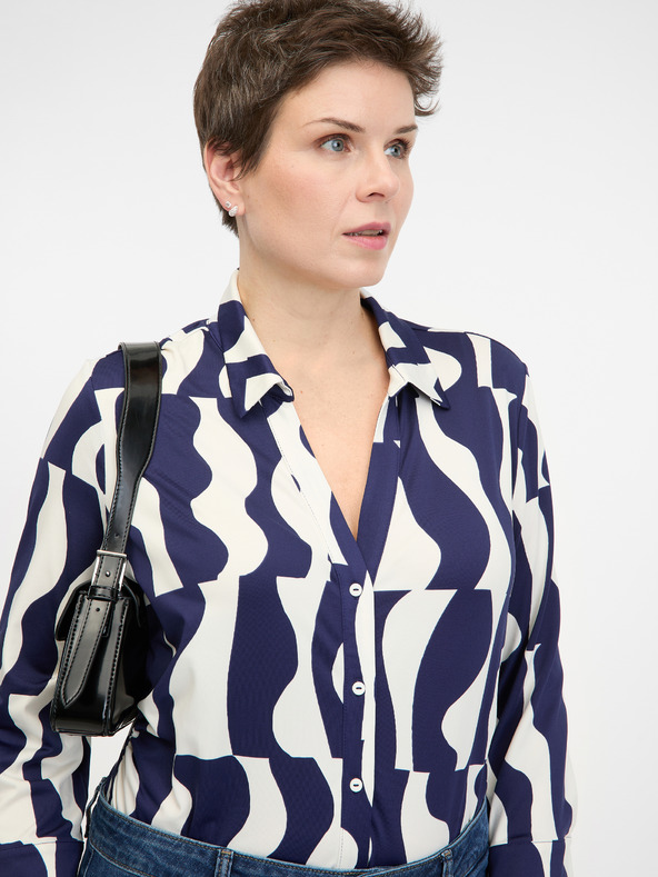 Orsay Dunkelblaue Damenbluse mit Kragen ORSAY