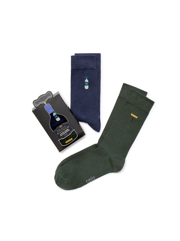 Celio Weihnachtsverpackung Socken Sekt