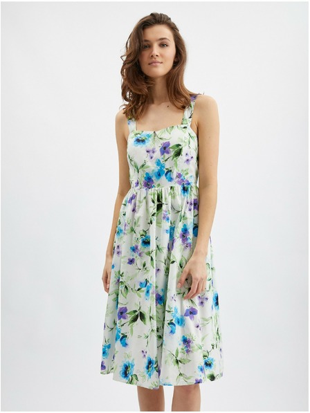 Orsay Blau-cremefarbene Blumenkleid ORSAY für Damen