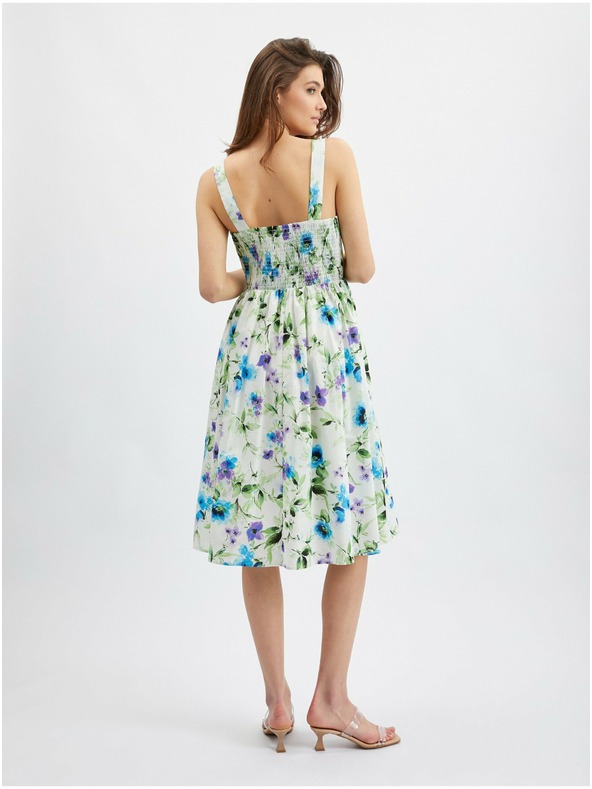 Orsay Blau-cremefarbene Blumenkleid ORSAY für Damen