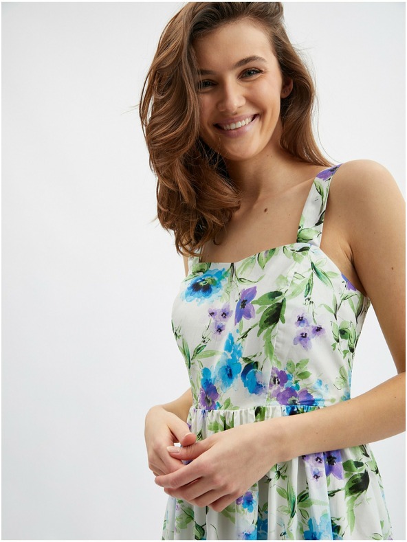 Orsay Blau-cremefarbene Blumenkleid ORSAY für Damen