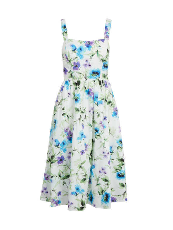 Orsay Blau-cremefarbene Blumenkleid ORSAY für Damen