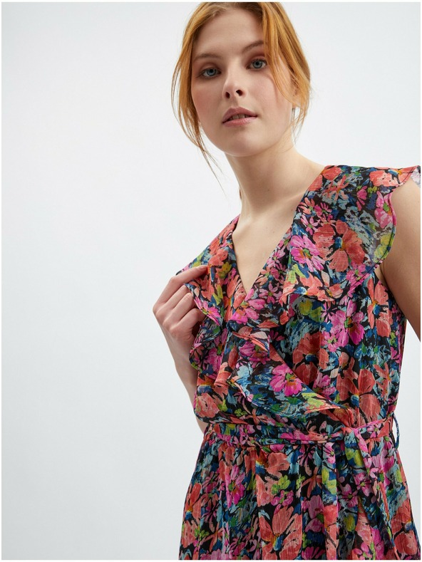 Orsay Rot-schwarzes Damen-Blumenkleid ORSAY