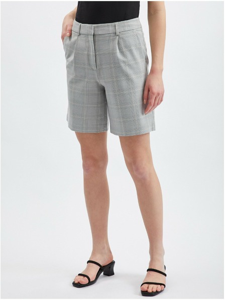 Orsay Hellgrau karierte Damenhosen ORSAY