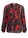 Orsay Rote und schwarze geblümte Bluse ORSAY
