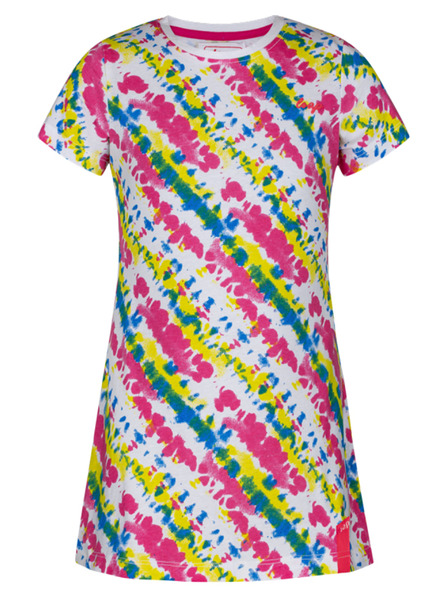 Loap Rosa und weiß gemustertes Mädchenkleid LOAP Bestona