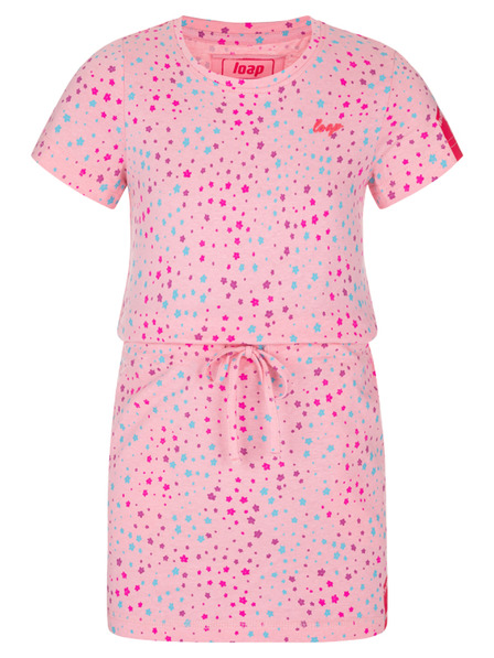 Loap Rosa gemustertes Mädchenkleid LOAP BESNA
