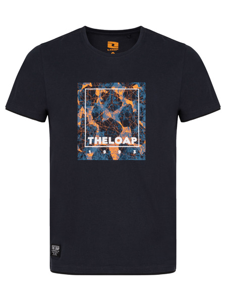 Loap Dunkelblaues bedrucktes Herrenhemd LOAP BOHOUS