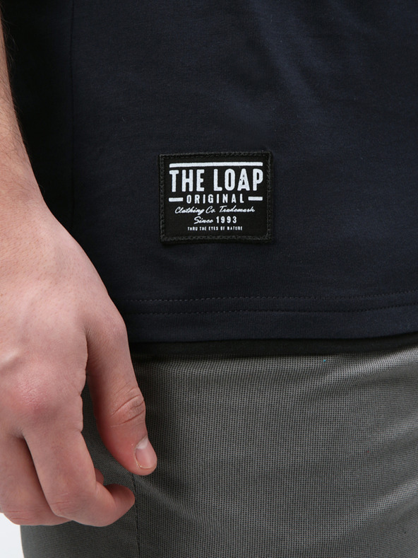 Loap Dunkelblaues bedrucktes Herrenhemd LOAP BOHOUS