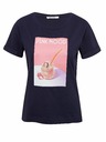 Orsay Dunkelblaues Damen-T-Shirt ORSAY