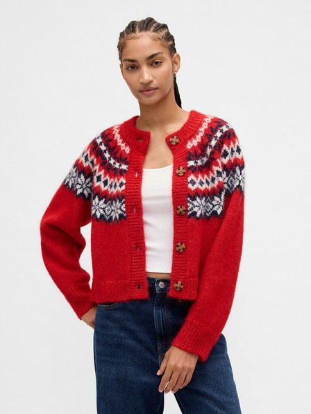 GAP Oversize Strickjacke Fair Isle mit Wollanteil GAP