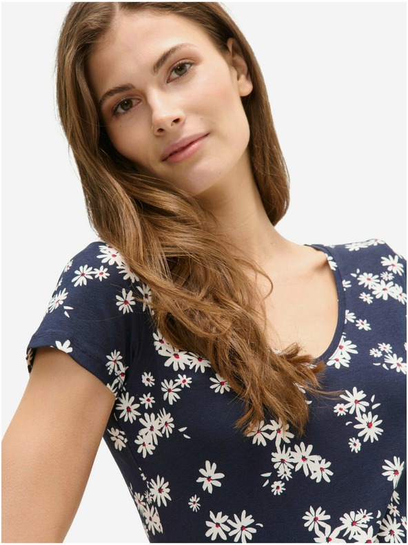 Orsay Dunkelblau geblümtes T-Shirt von ORSAY