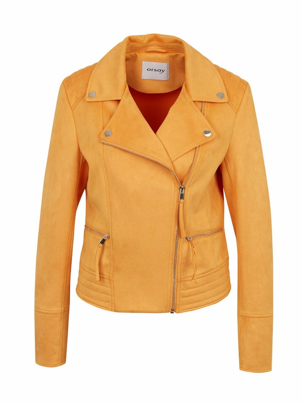 Orsay Orangefarbene Damen Wildlederjacke ORSAY