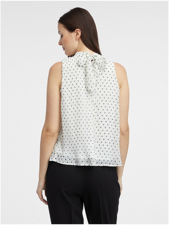 Orsay Weiße Damen-Polka-Dot-Bluse ORSAY