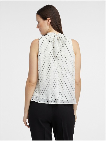 Orsay Weiße Damen-Polka-Dot-Bluse ORSAY