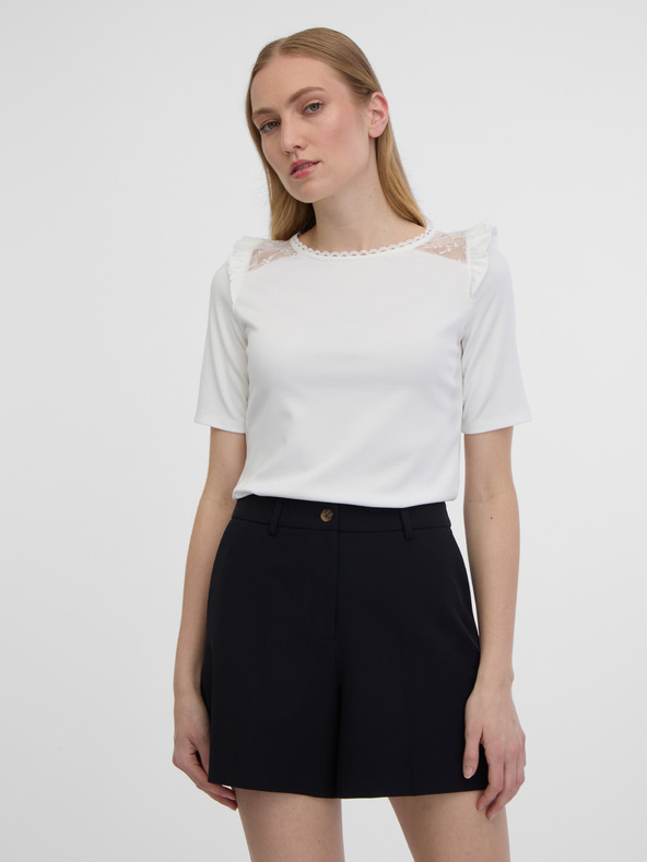 Orsay Weißes Damenshirt mit Rückenschlitz ORSAY