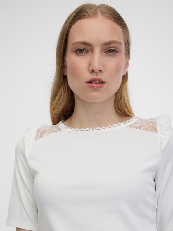 Orsay Weißes Damenshirt mit Rückenschlitz ORSAY