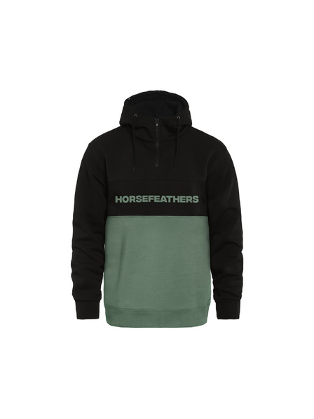 Horsefeathers Hoodie Fulton - black/iceberg green