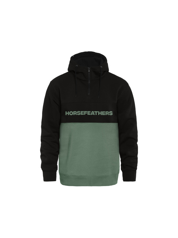 Horsefeathers Hoodie Fulton - black/iceberg green