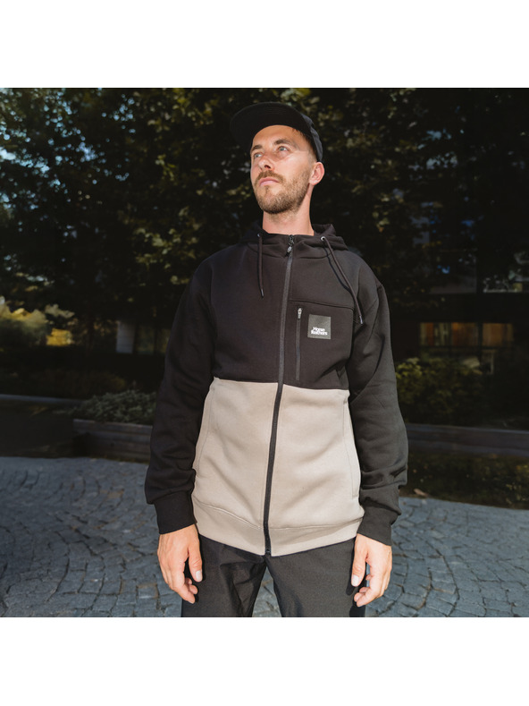 Horsefeathers Hoodie Vick - black/taupe