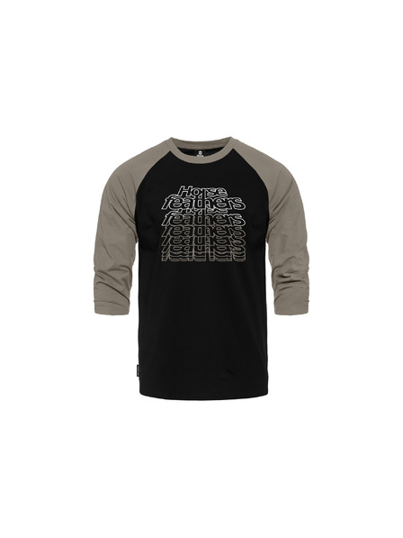 Horsefeathers T-Shirt Rollin Raglan - black/taupe