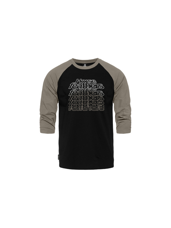 Horsefeathers T-Shirt Rollin Raglan - black/taupe