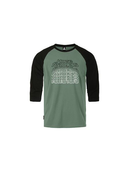 Horsefeathers T-Shirt Rollin Raglan - iceberg green/black