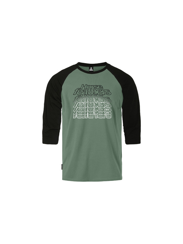 Horsefeathers T-Shirt Rollin Raglan - iceberg green/black