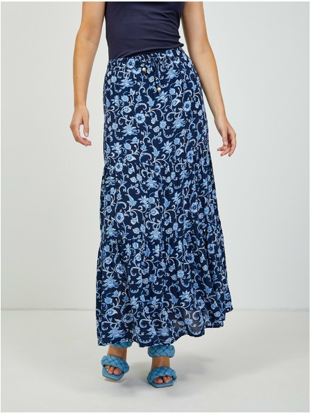 Orsay Dunkelblau geblümter Maxirock von ORSAY